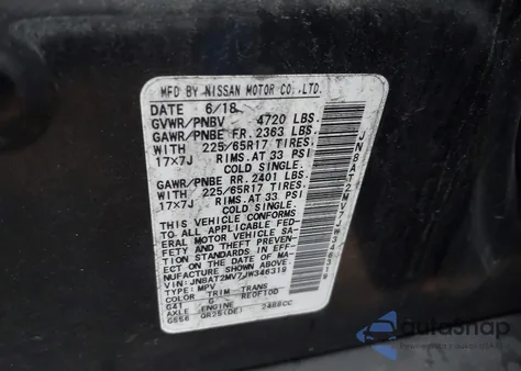 2018 Nissan Rogue Sv from USA, damaged, VIN JN8AT2MV7JW346319